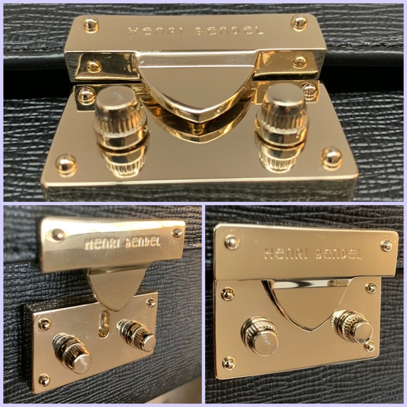 Henri Bendel Jet Black Waldorf Top Handle Satchel. - Picture 2 of 8